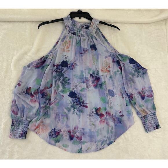 Torrid Georgette Smocked Hem Top 2 2X Purple Fairy Whimsigoth - Picture 2 of 9